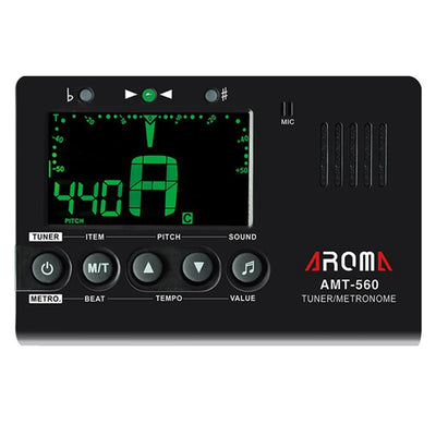 Electric Guitar Tuner And Metronome With Built-in Microphone, With A 6.3mm Pickup Cable, Used For Guitar Chromatic Bass Violin