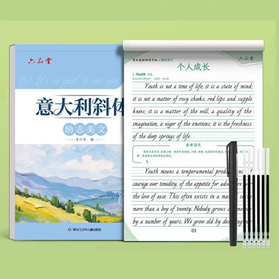 New Italy English Italic Font Calligraphy Book Practice Copybook Handwriting Copy Book Learn English for Adults Student Beginner