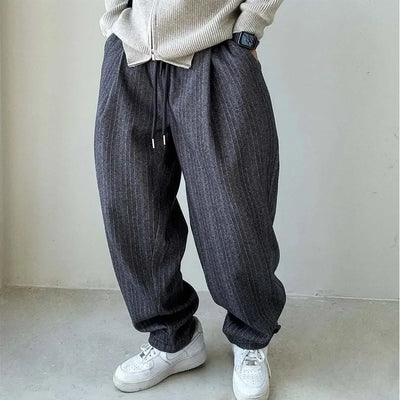 Autumn Winter Streetwear Thin Loose Fit Wide Leg Pants for Men Straight-Leg Casual Pants Youth Trendy Long Trousers