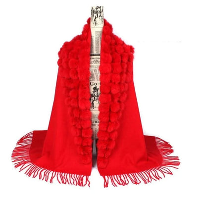 Winter Thick  Genuine Rabbit Fur Scarf for Women
