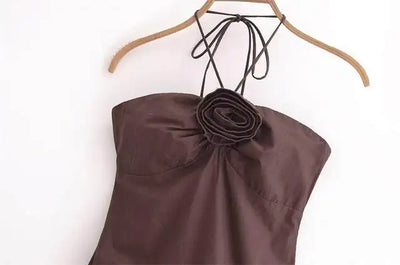 Dresses Summer Women's Chic Tube Top Hanging Neck Holiday Dress Women's Street Fashion Party Long DressFashionable temperament h
