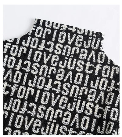 Printed Waffle Mesh T-shirts For Women New Autumn Slim-fit Base Half High Neck Strech Basic Tops Female
