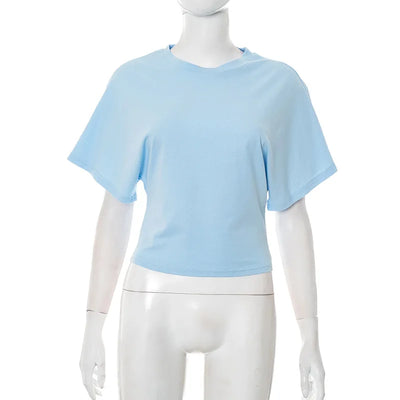 Women's cotton t-shirt summer 2025 baggy crop top French style elegant blouses Sense of design Short sleeve tee casual y25tp031