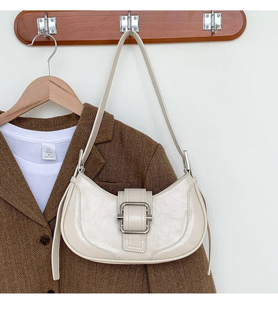 Fashion Handbags For Women Half-moon Leather Hasp lady Shoulder Crossbody Bag Luxury Designer Ladies Underarm Bags Hobo coffee