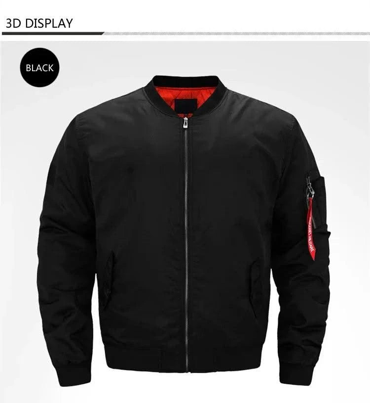 bomber jacket Bomber Jackets Men Casual Solid Zipper Pilot Jacket Green New Slim Fit Male Coats Mens Military New pilot Air men