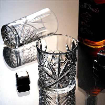 Drinkware 330ml/350ml Carved Wine Glass Foreign Wine Glass Exquisite Juice Beverage Mugs Water Bottle Classical Whiskey Glass