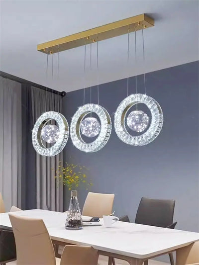 Modern Home DecorLED Lights Crystal Pendant Lamps Room Chandeliers Dining Table Pendant Lights Indoor Lighting Dimmable Light