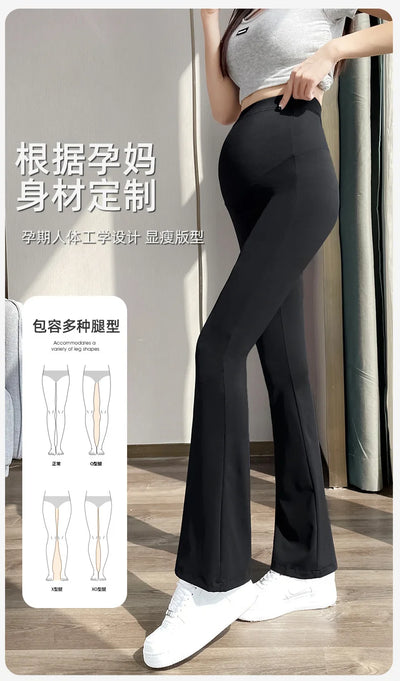 Maternity Leggings for Pregnant Women Yoga Flared High-waisted Trousers Pregnancy Clothes