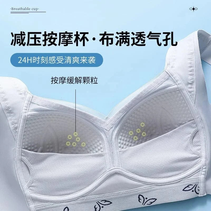 Women's Full Coverage Wirefree smooth Plus Size Bra Non Padded Bra Sexy Seamless Large Size Bra Push Up Sports Brassiere 50E 52E
