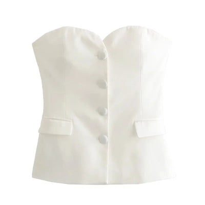 MUJER 2025 Corset Top Women White Black Crop Top Female off Shoulder Bustier Top Woman Vest Sexy Backless Tube Tops for Women