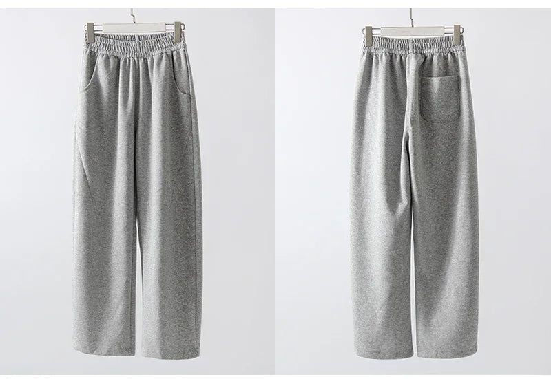 Women Straight Sweatpants Baggy Loose Dark Grey Long Pants Female Casual Sports Trousers High Waist Sweatpants For Women Joggers