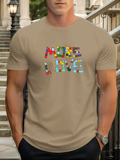 T Shirts For Man MUER LOVE 100% Cotton Graphic Printing Summer Round Neck T-Shirt Casual Breathable Street Style Daily Top