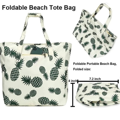 Beach Tote Bag Women Foldable Travel Bag with Anti-Sand Pocket