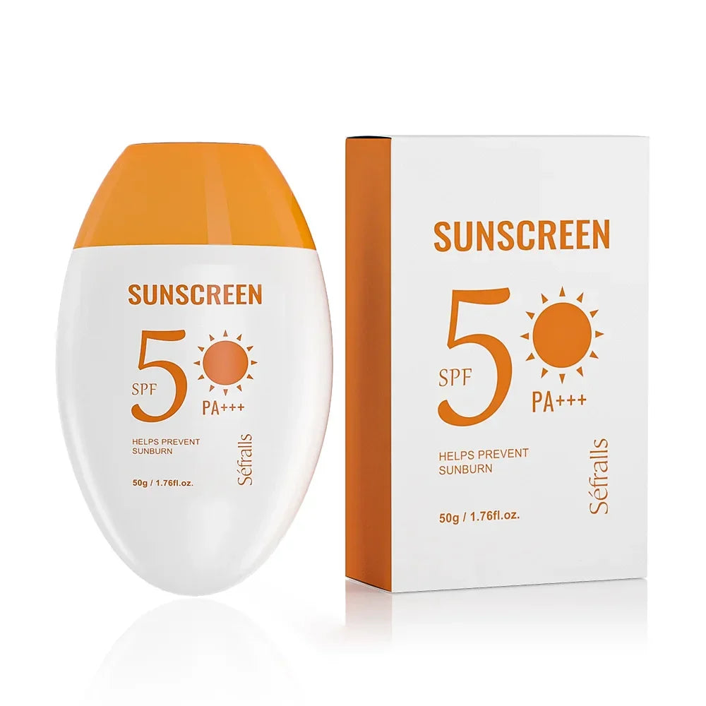 Séfralls SPF50 PA+++ Sunscreen 50g: UV Protection, Moisturizing, Fast-Absorbing Refreshing Lotion for Face & Body sol de janeiro