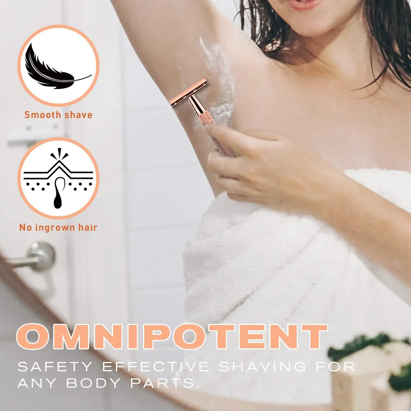 Double Edge Safety Razor for Women, with 10 pcs Safety Razor Blades Single Blade Razor Reusable Travel Essentials Women Razor