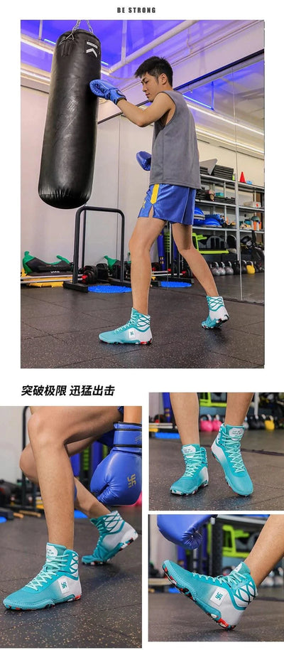 2025 New Wrestling Shoes for Men Non Slip Breathable Boxing Sneakers Wrestling Training Shoes Wear-Resisting Combat Sneakers