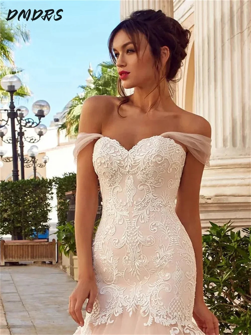 Romantic Mermaid Wedding Dresses Sexy Appliquéd Bridal Gowns Bohemian Sleeveless Floor-Length Wedding Gowns Vestidos De Novia