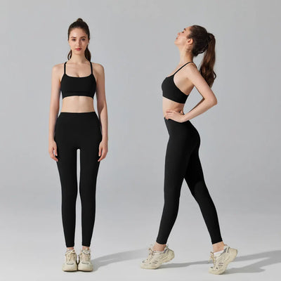 Women's Matching Activewear Set Sports Bra & High Waist Leggings 2-Piece Workout Outfit Gym Clothes for Yoga, Running & Fitness