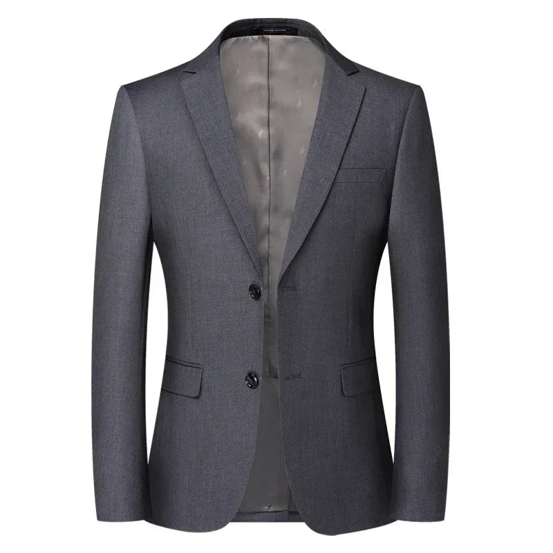 2025 Blazer New Men's Fashion Business Solid Color British Style Professional Work Groom Wedding Dress Best Man Blazer Jacket