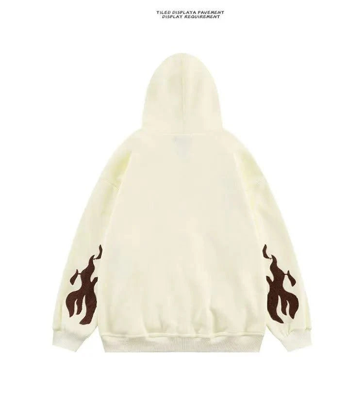 Hooded Sweatshirt Men's Women's Cross Embroidery Couple Trend Street Loose Hoodies for Men Clothing Youth Autumn Spring