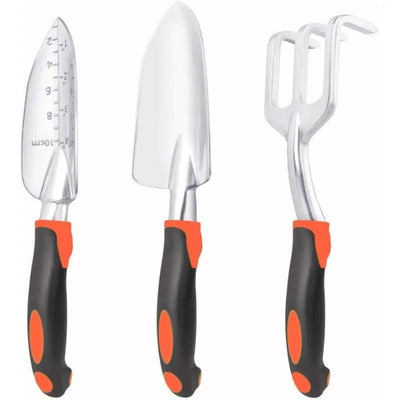 Garden Tools Set 3 Pack Heavy Duty Gardening Tool Set Include Garden Shovel Transplant Trowel and Hand Rakefor Planting