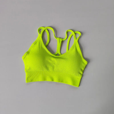Women Breathable Sports Bra  Anti-sweat Fitness Top  Seamless Yoga Bra Gym Crop Top Brassiere Push Up Sport Bra Gym Workout Top