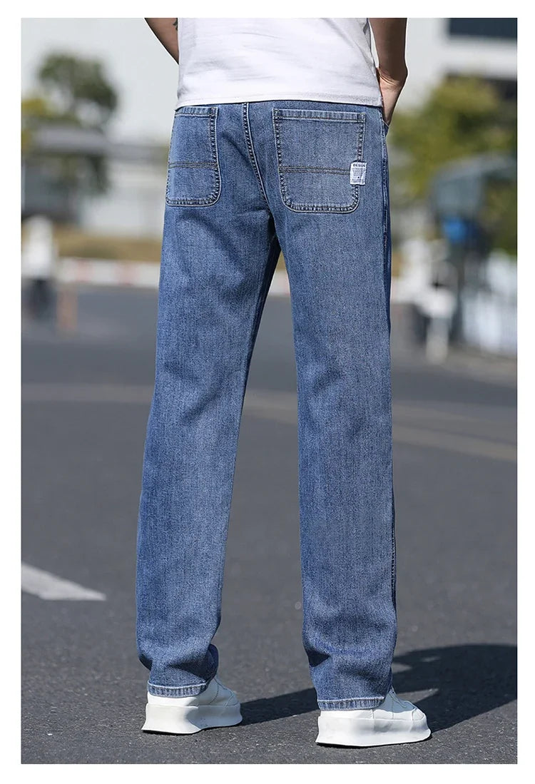 Men's Jeans American High Street Micro-flared Jeans Summer Slim Fashion Brand Pants Retro Washed Straight Pants 2025