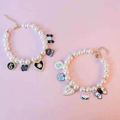 Pet Pearl Collar Little Cat Dog Love Pearl Necklace Cute Dog Jewelry Pet Accessories Puppy Necklace Bow Ties Dogs Pet Products