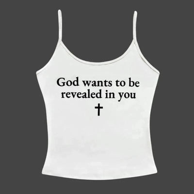 Women's Aesthetic Sexy Sleeveless Tank Tops Vintage Letter Print
