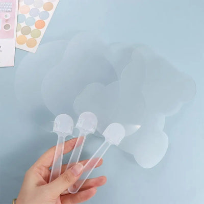 Easy Use DIY Transparent Hand Fans Handicrafts Portable DIY Blank Fan Cute Graffiti Fan Children's