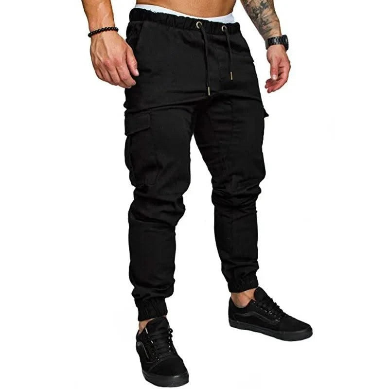 New Workwear Multi-pocket Trousers for Men, Woven Fabric Casual Pants, Leggings for Men Cargo Pants Joggers Mens Pants
