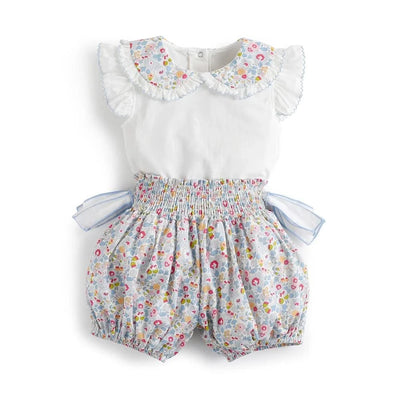 Summer Clothes Set for Baby Girls Kids Kawaii Vest Tops and Floral Printed Butt Pants Children Korean Style Casual Playwear