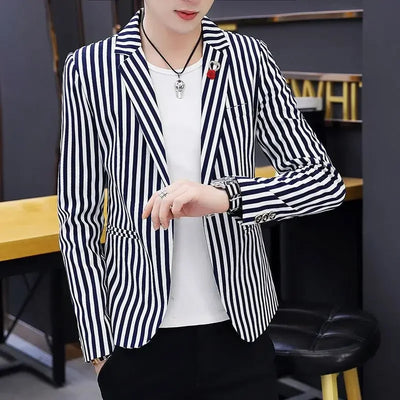 Thin Male Blazer Coat Short Cropped Men's Suit Jackets Slim Fit Single Breasted Luxury Designer High Quality Summer Casual 2024