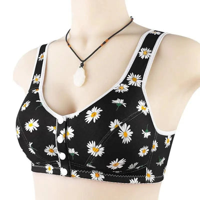 Bra For Women Wire Free Bra Cotton Underwear Front Closure Brassiere Women's Lingerie Large Bust 50 52 BCD Cup