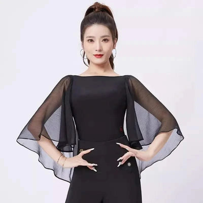 Pink Latin Dance Tops Women Ballroom Blouse