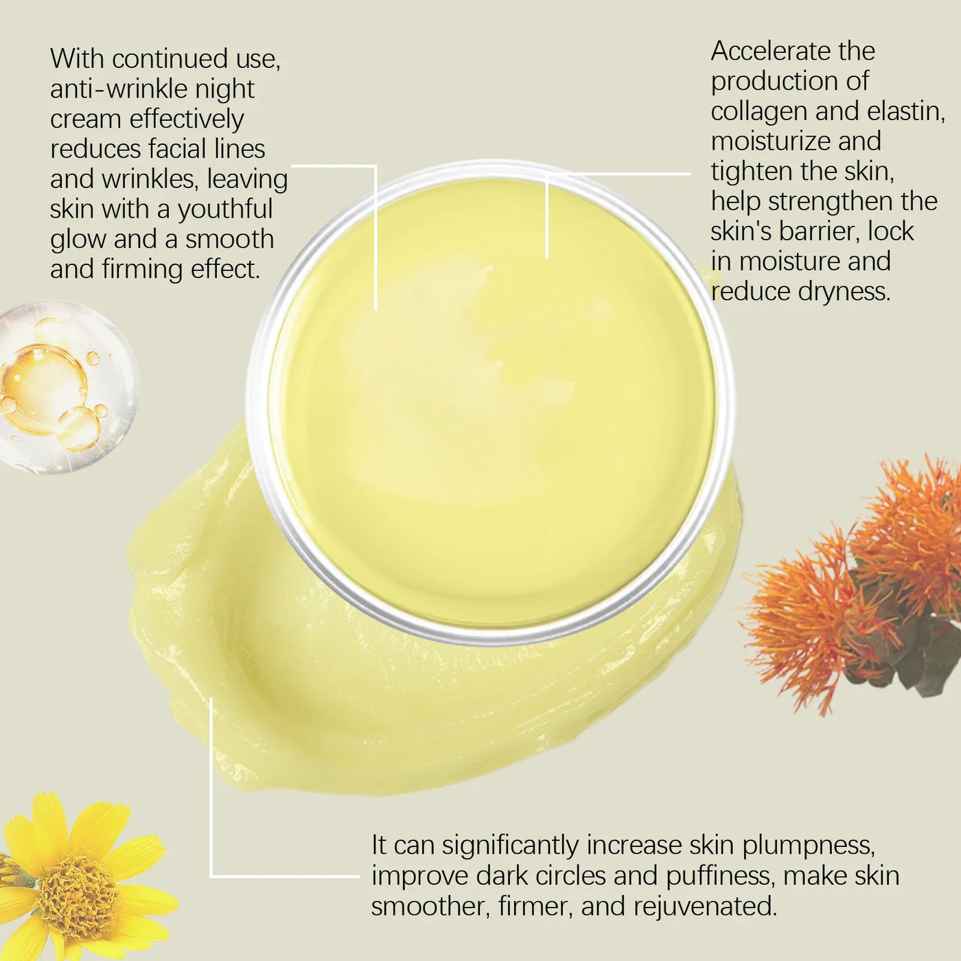 Facial Firming Night Cream Improve Brighten Keep Lifting Oil Control Shrink Pores Deeply Nourish Vitamin Face Moisturizing Cream