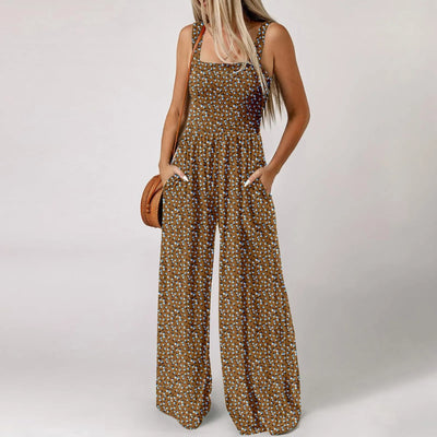 Summer Sexy Sling Jumpsuits Women'S Fashion Printed Loose Pencil Pants Casual Streetwear Elegant Party Female Spaghetti Rompers