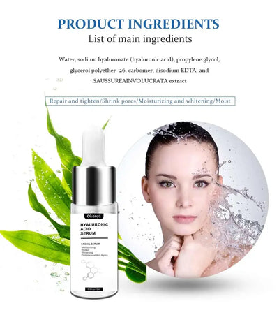 15ml Hyaluronic Acid for Face Serum Moisturizing Whitening Facial Essence Face Cream Repair Anti Aging Lifting Firming Skin Care