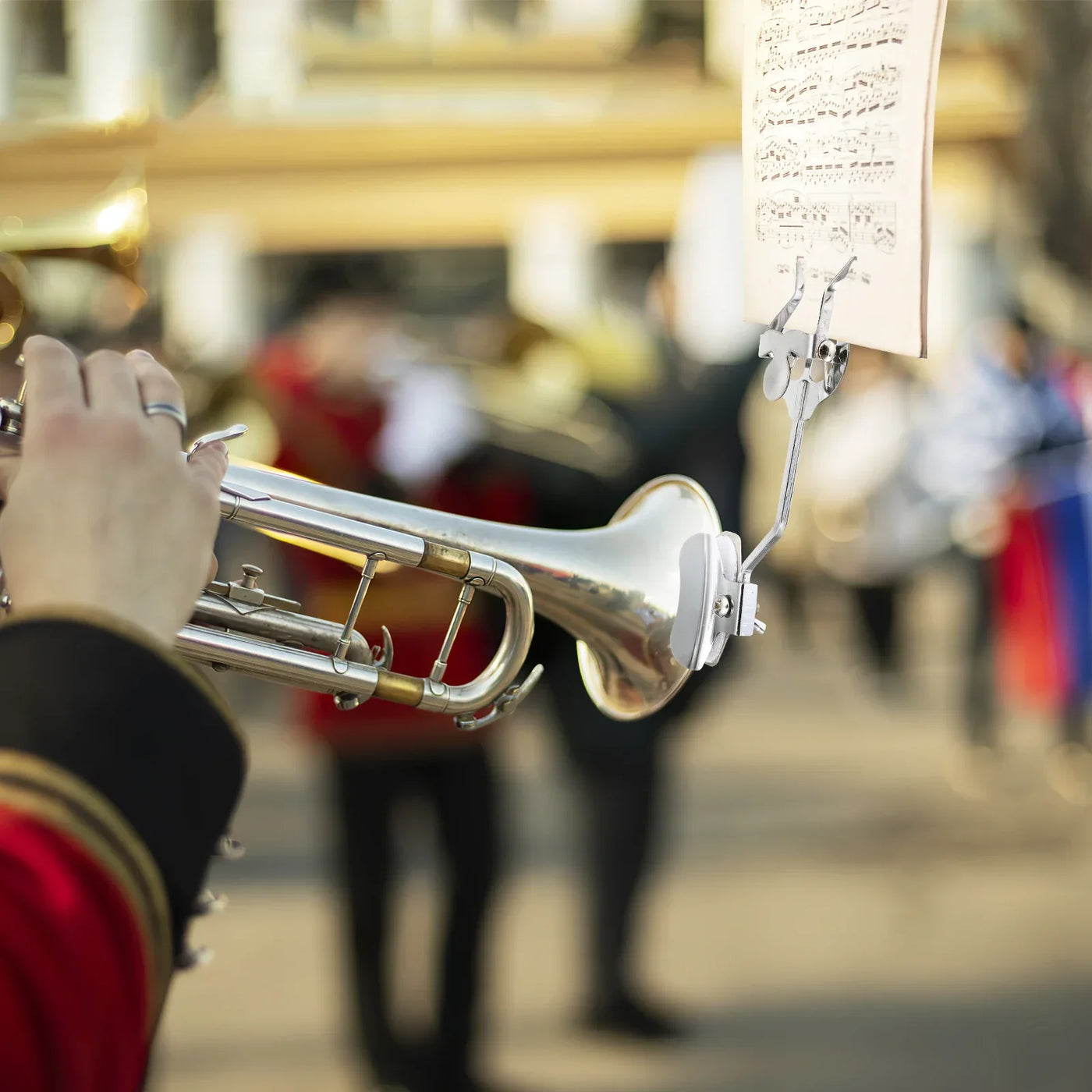 Trumpet Trombone Sheet Music Clip Trumpeter Lyre Sheet Music Clamp-On Holder Music Stand Clarinet Tenor Horn Trumpets Music Clip