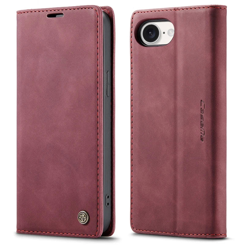 Flip Wallet Case for iPhone 16e 2025 Magnetic Folio Leather Cover with Card Holder Kickstand Shockproof Durable Protective Shell