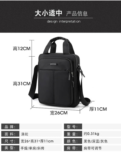 Men's High Capacity Hand Bags New Trendy Cool Men's Shoulder Bags Nylon Messenger Bags Travel Handbag Crossbody Bag Sling Bag