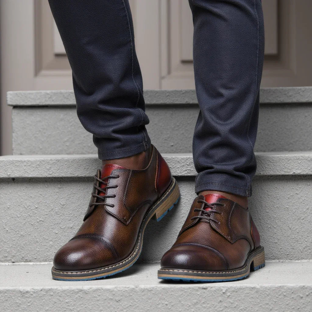 Retro Men's Derby Shoes 2024 New Men Casual shoes Fashion Men Leather Shoes