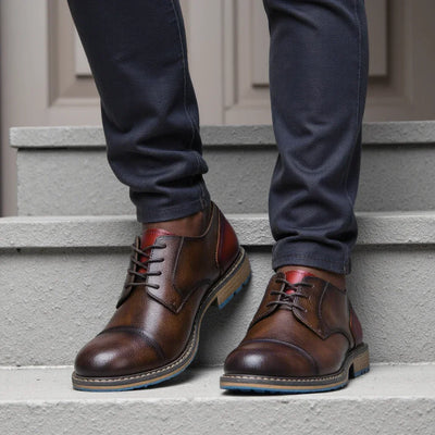 Retro Men's Derby Shoes 2024 New Men Casual shoes Fashion Men Leather Shoes
