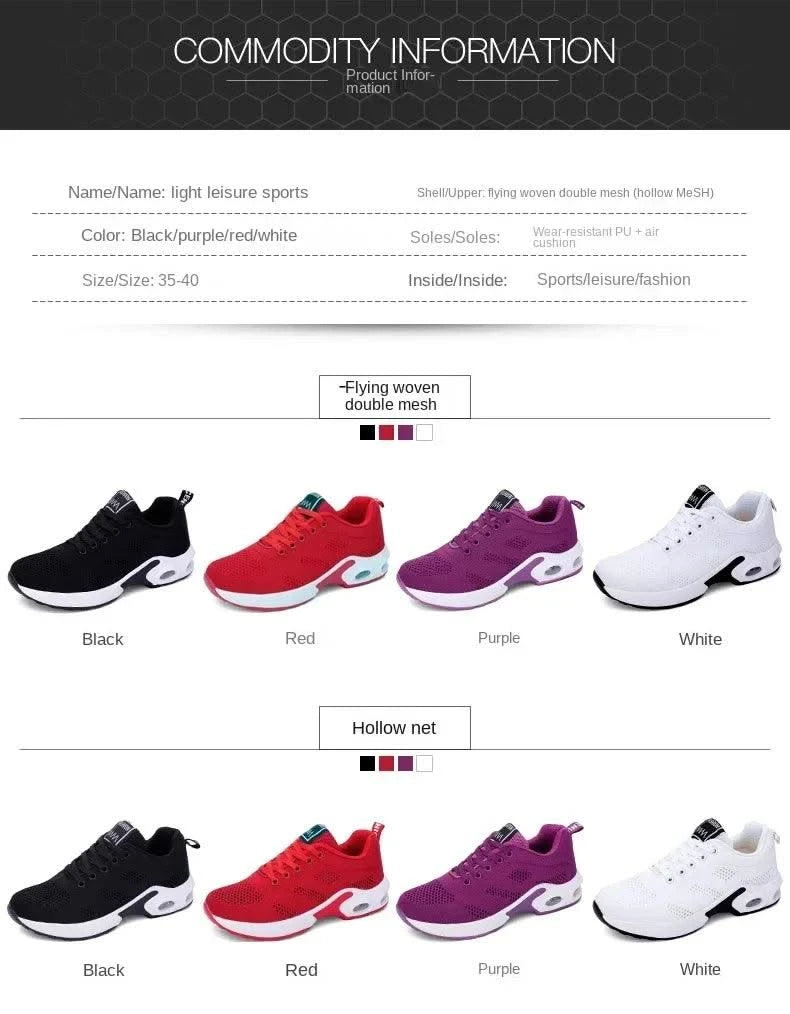 Sports Shoes for Women Spring White Breathable Casual Sneakers Summer Breathable Air Cushion Running Zapatillas Mujer Girl Shoes
