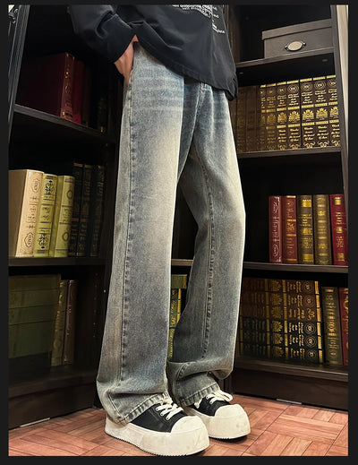 Autumn New Men's Jeans Baggy Straight Wide Leg Male Fashion Vintage Denim Pants Men Youth Popular Brand Streetwear Jean Trousers