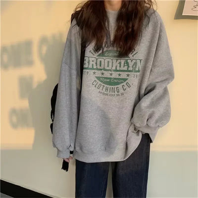 Women Sweatshirts Letter T-shirt Summer Korean Fashion Thin Chic Hoodie Shirt Long Sleeve Top Women's Loose Pullover Y2k Clothes