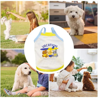 Pet Clothes Dog Girl Clothes Sleeveless Stylish Lightweight Breathable Comfortable Cat Suit For Camping Beach Walking Training