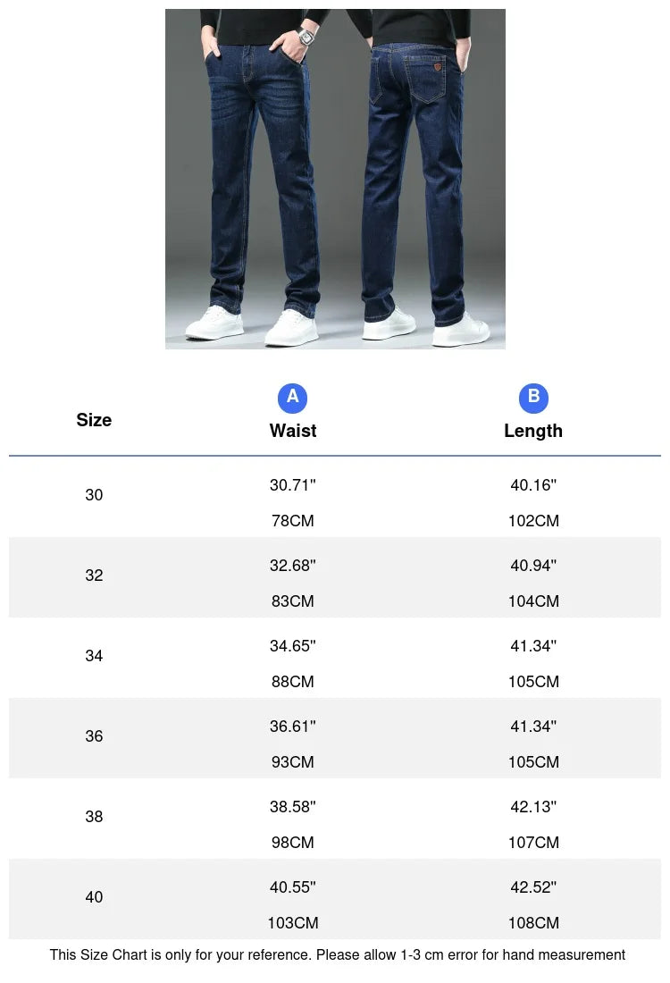 New Men Classic Jeans Jean Homme Pantalones Hombre Men Mannen Soft Black Biker Masculino Denim Overalls Mens Pants Size 30-40