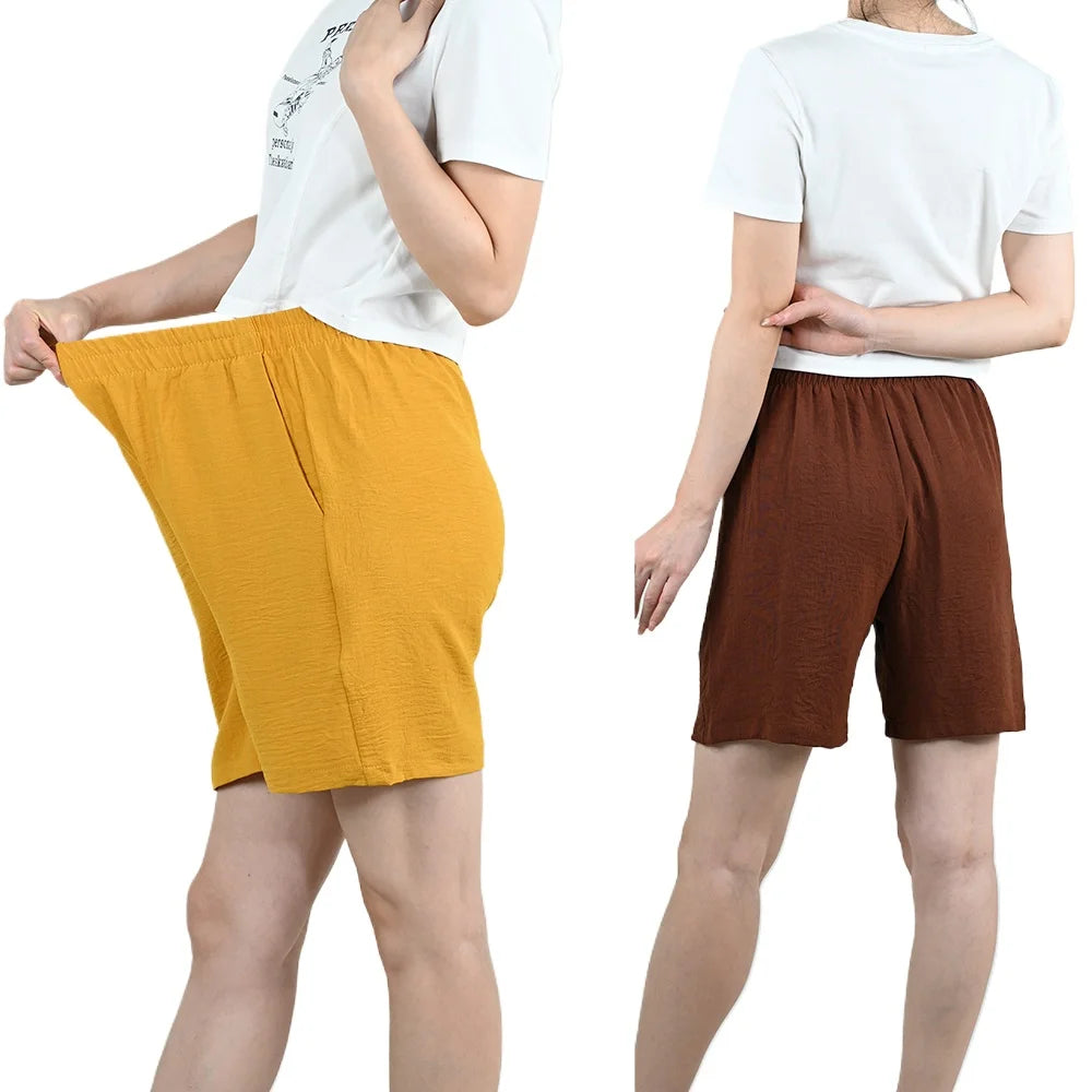 Summer Women Wide-leg Shorts Lady Elastic High Waist Loose Casual Hot Pants Female Large Size Beach Shorts Girls Cargo Trousers