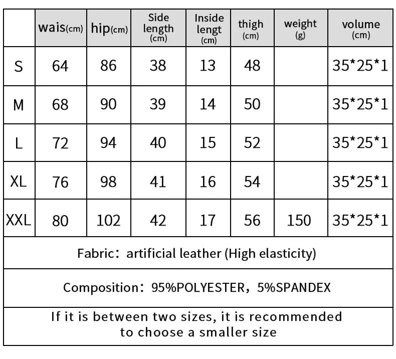 New Women's High Waisted PU Leather Skinny Black Shorts Sports Biker Shorts